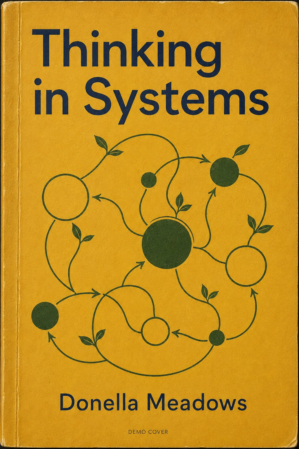 Eget demoomslag til Thinking in Systems. Ikke forlagets omslag.